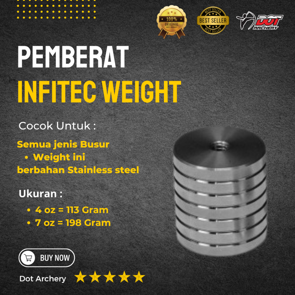 Stainless Weight Panahan Infitec CRUX | Penambah Berat & Keseimbangan Stabilizer | Aksesoris Panahan