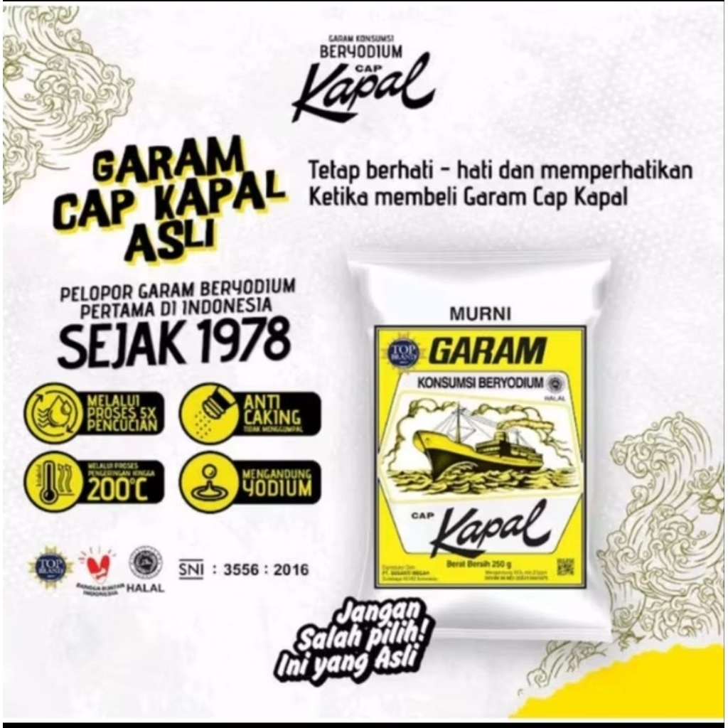 

( BERGARANSI ) GARAM CAP KAPAL ASLI 100% ORIGINAL PT SUSANTI MEGAH 250 GRAM exp 2029