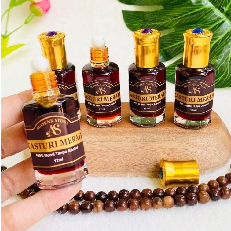 Parfum roll on 12 mili KASTURI MERAH 100% bibit murni asli