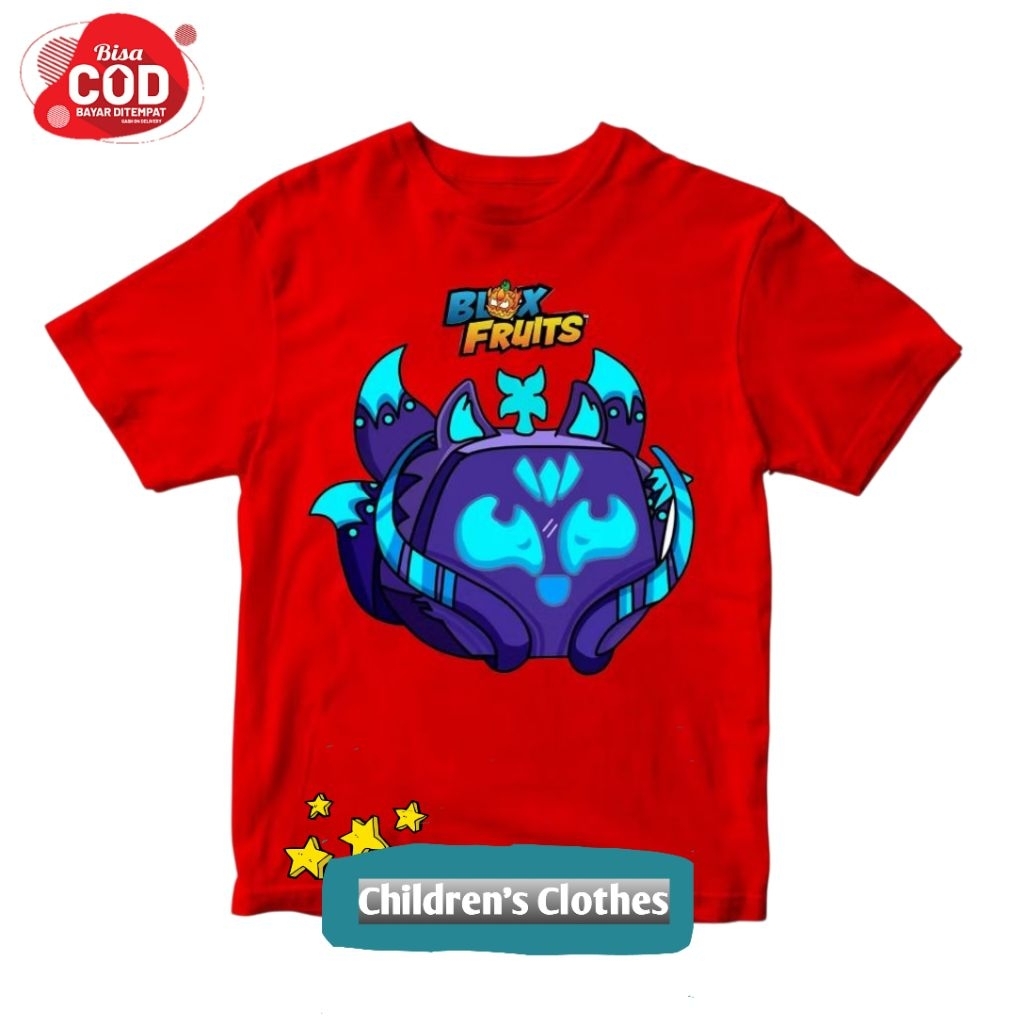 Baju Kaos Anak KITSUNE BLOK FRUIT Terbaru Bahan Premium Free Ganti Nama