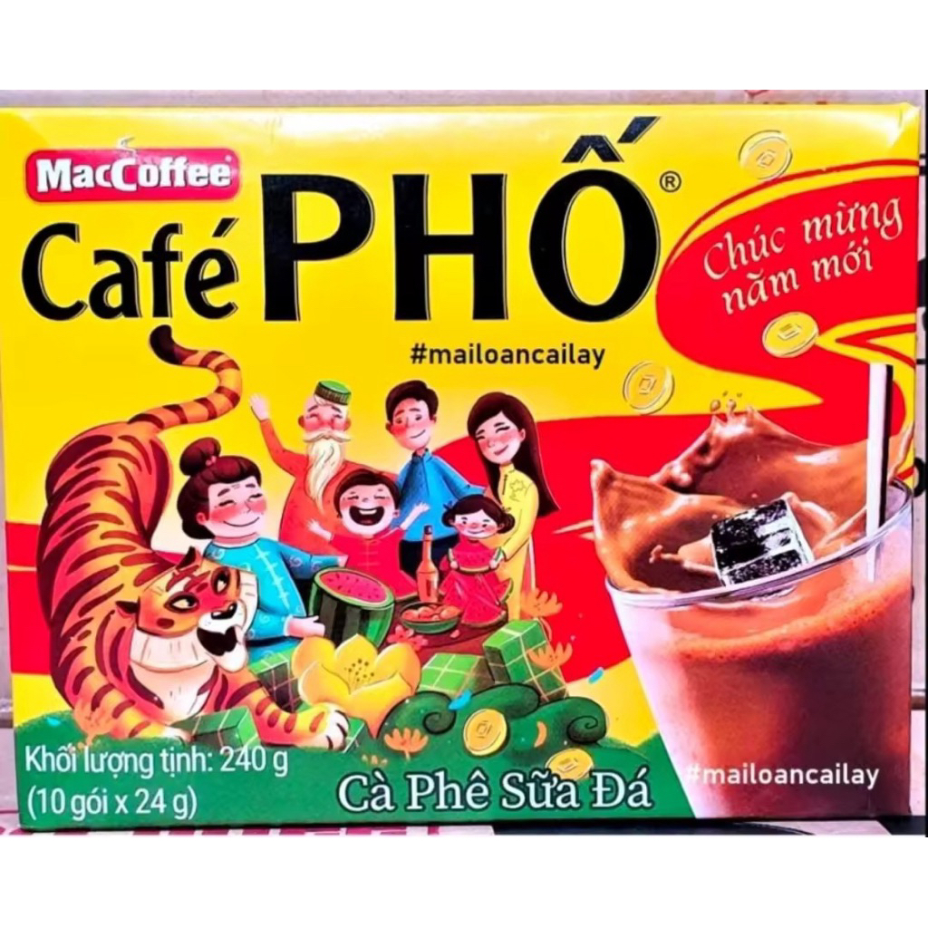 

[PRE ORDER READY 18 September 2025] Cafe pho 3 in 1 - 240g / 10bags vietnam kopi susu HALAL 1 box 10 bags - 240g