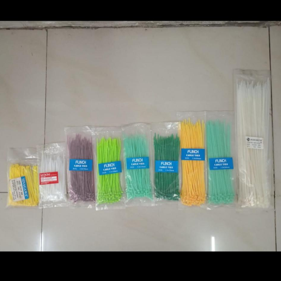 

Kabel Ties Warna ukuran 4x300mm, 3.2x200mm, 3.2x150mm, 3x100mm, 2.5x150mm, 2.5X 100mm | Cable Ties