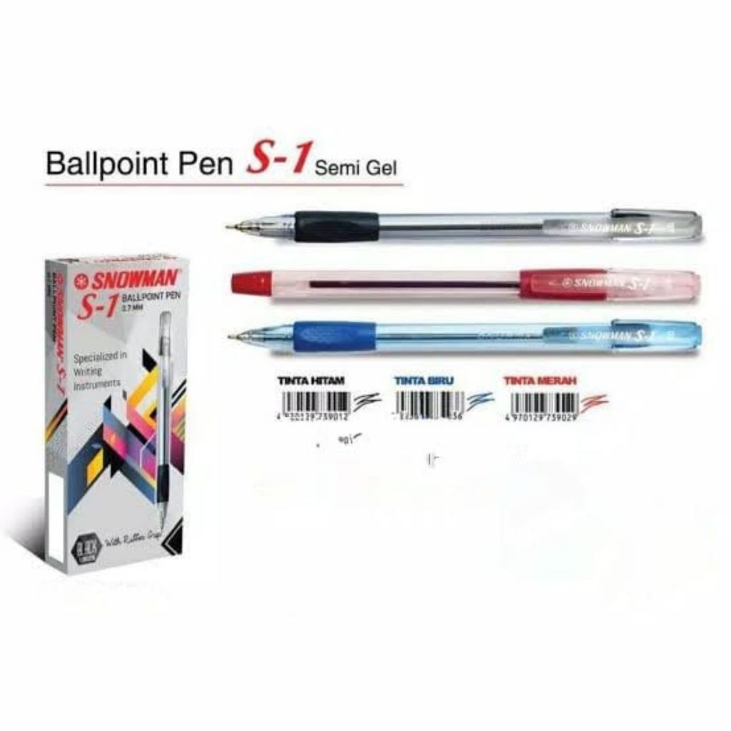 

Pulpen Snowman S-1 Semi gel/ballpoint pen snowman (1pcs)