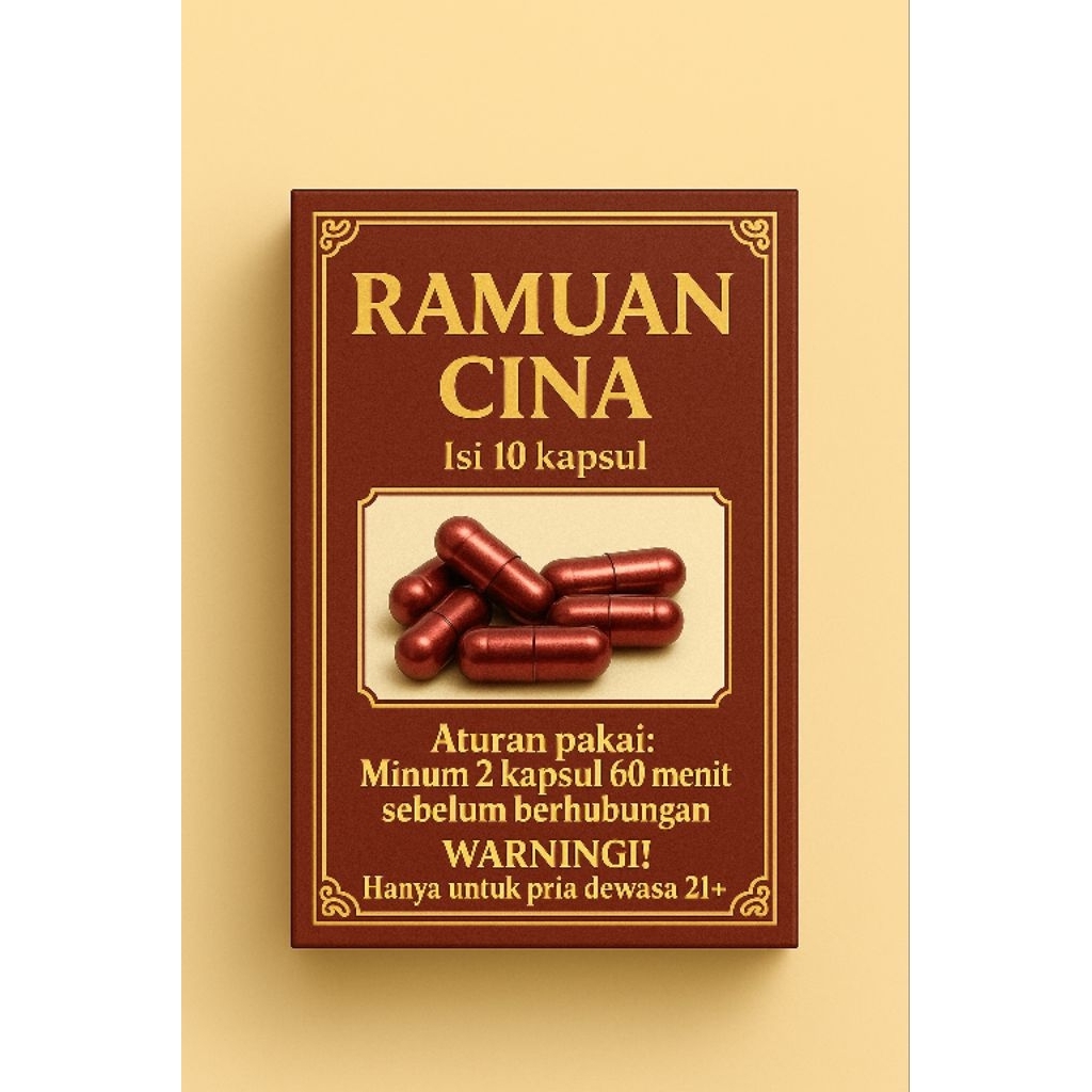 Ramuan cina isi 10 kapsul kemasan botol stamina Pria dewasa