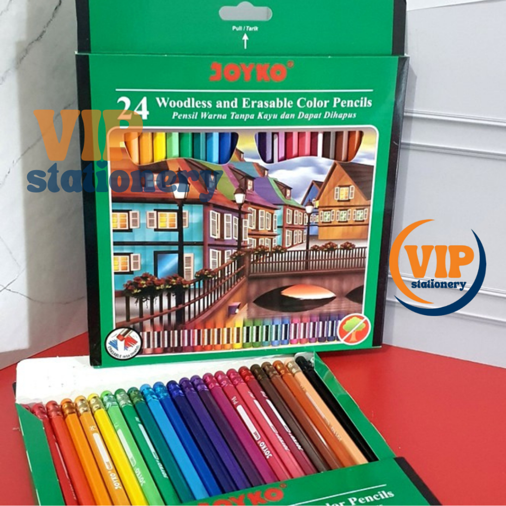 

PENSIL WARNA JOYKO 24W Pigmen warna kualitas tinggi / CP-115 Erasable / Pensil Warna 24 Warna Bisa Di Hapus JOYKO CP-115 Erasable 12 Warna Pensil Warna Untuk Anak sekolah