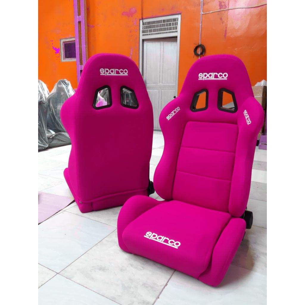 JOK MOBIL RACING SPARCO SEPASANG | 2 PCS Jok Racing Universal Sporty | Bahan Kain / Kulit / Suede | 