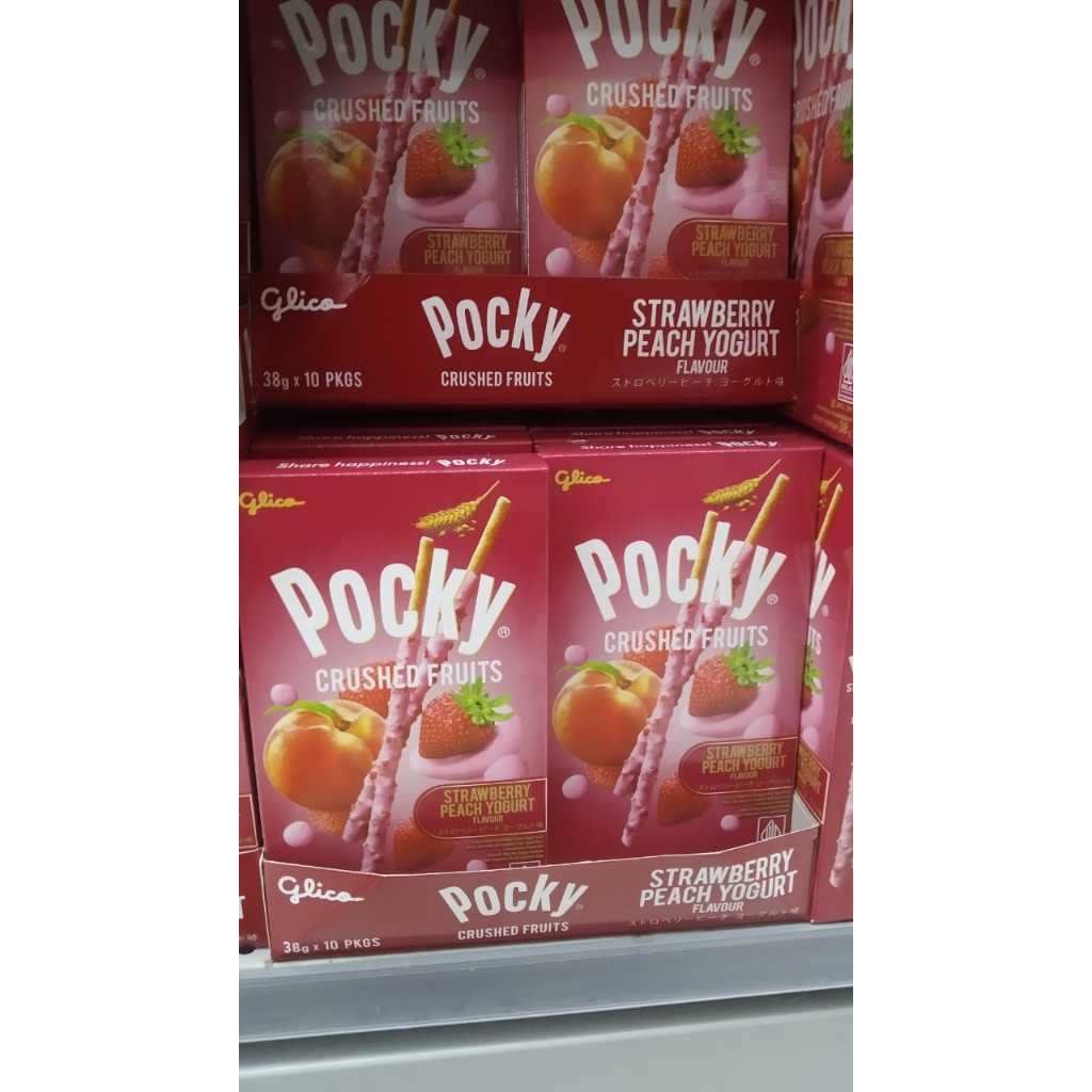 

Pocky Crushed Fruits rasa strawberry peach yogurt - Glico 38x10gr