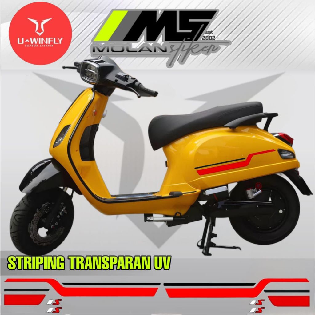 Decal Sticker Striping Variasi Transparan Uv Sepeda Motor Listrik Uwinfly T3 Pro T3s Pro T5 Pro T85 