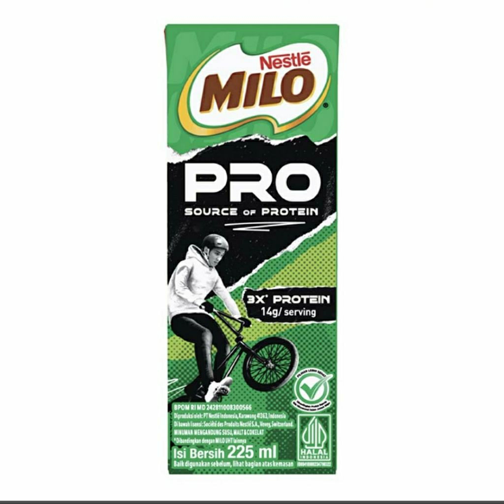 

Milo Pro Minuman Susu UHT Cair Cokelat Protein 225 ml