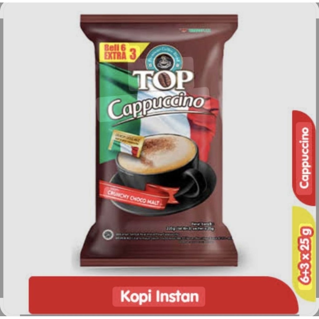 

Top Coffee Cappuccino Sachet 6+3 Pcs 25g