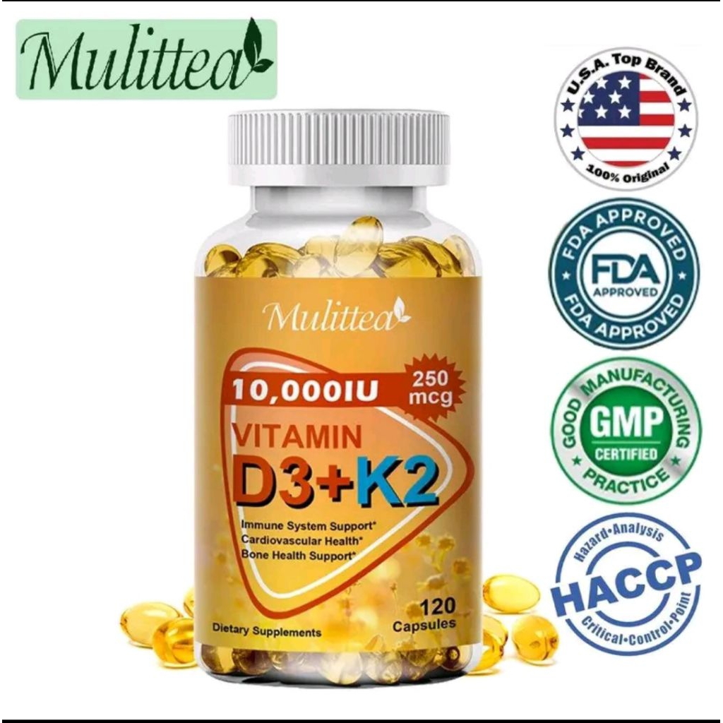 Mulittea Vitamin D3 K2 10000IU untuk Tulang dan Sendi Asli