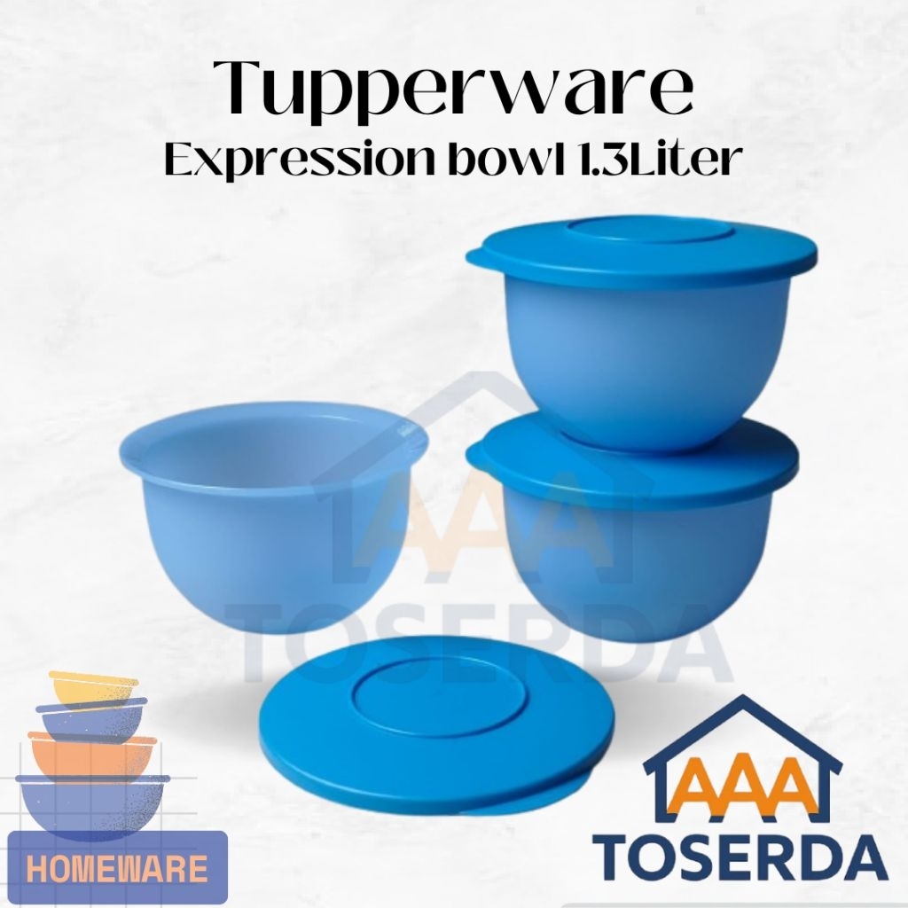 AAA Toserda | Tupperware Expression Bowl 1.3 Liter Set Isi 3 – Tempat Makanan Serbaguna Kedap Udara