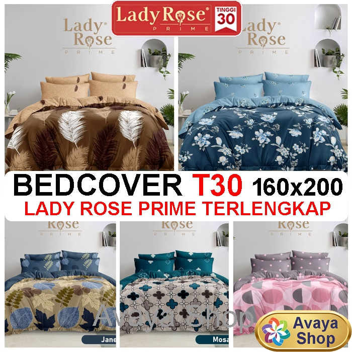 BEDCOVER LADY ROSE 160x200 TINGGI 30 FLAT / BEDCOVER LADY ROSE PRIME QUEEN