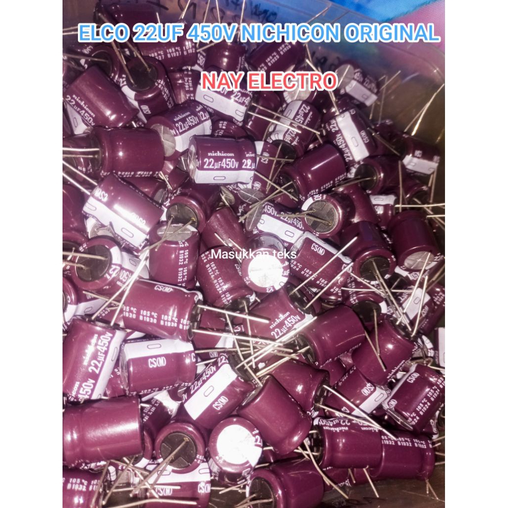 ELCO 22UF 450V NICHICON / KAPASITOR 22 UF 450 VOLT ORIGINAL