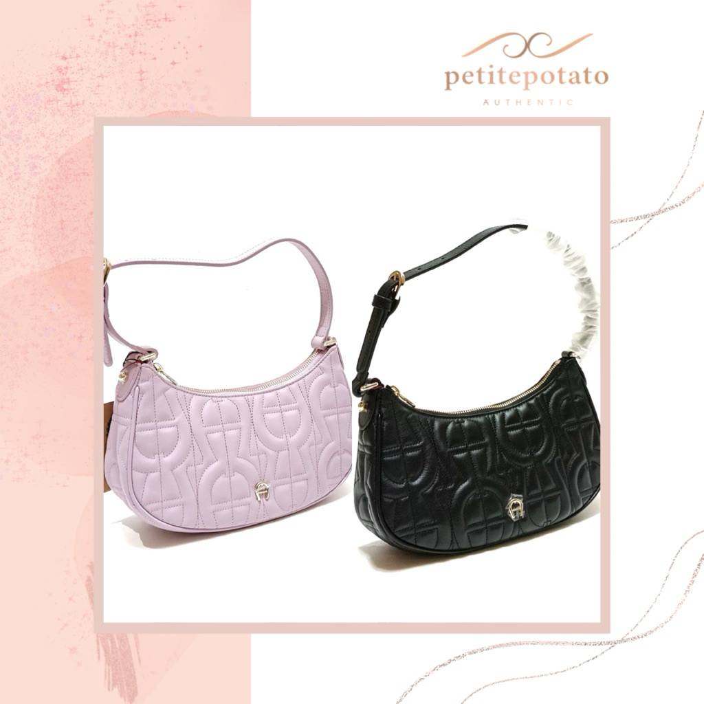 TAS BRANDED WANITA AIGNER DIADORA XS LOGO POCHETTE HOBO BAG