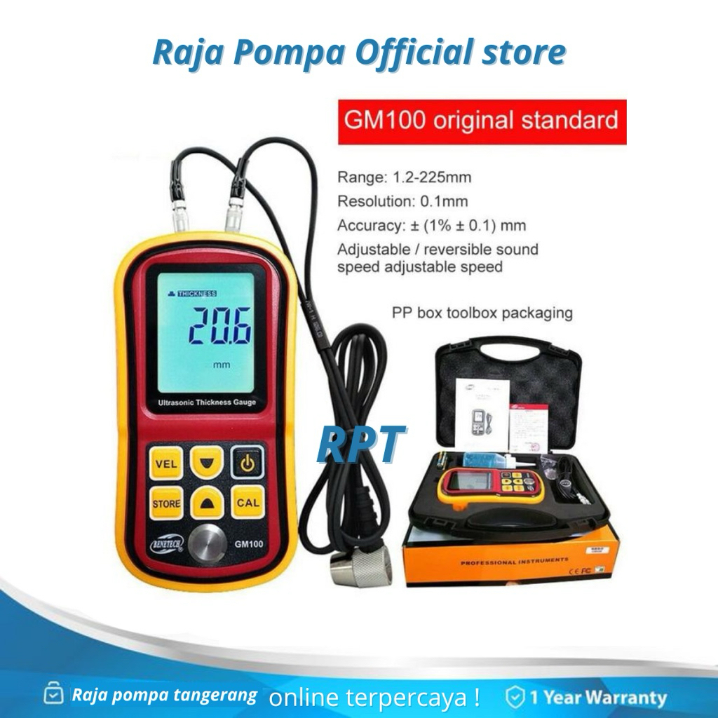 Ultrasonic Thickness Gauge GM100 BENETECH Tester GM-100 GM 100 Meter