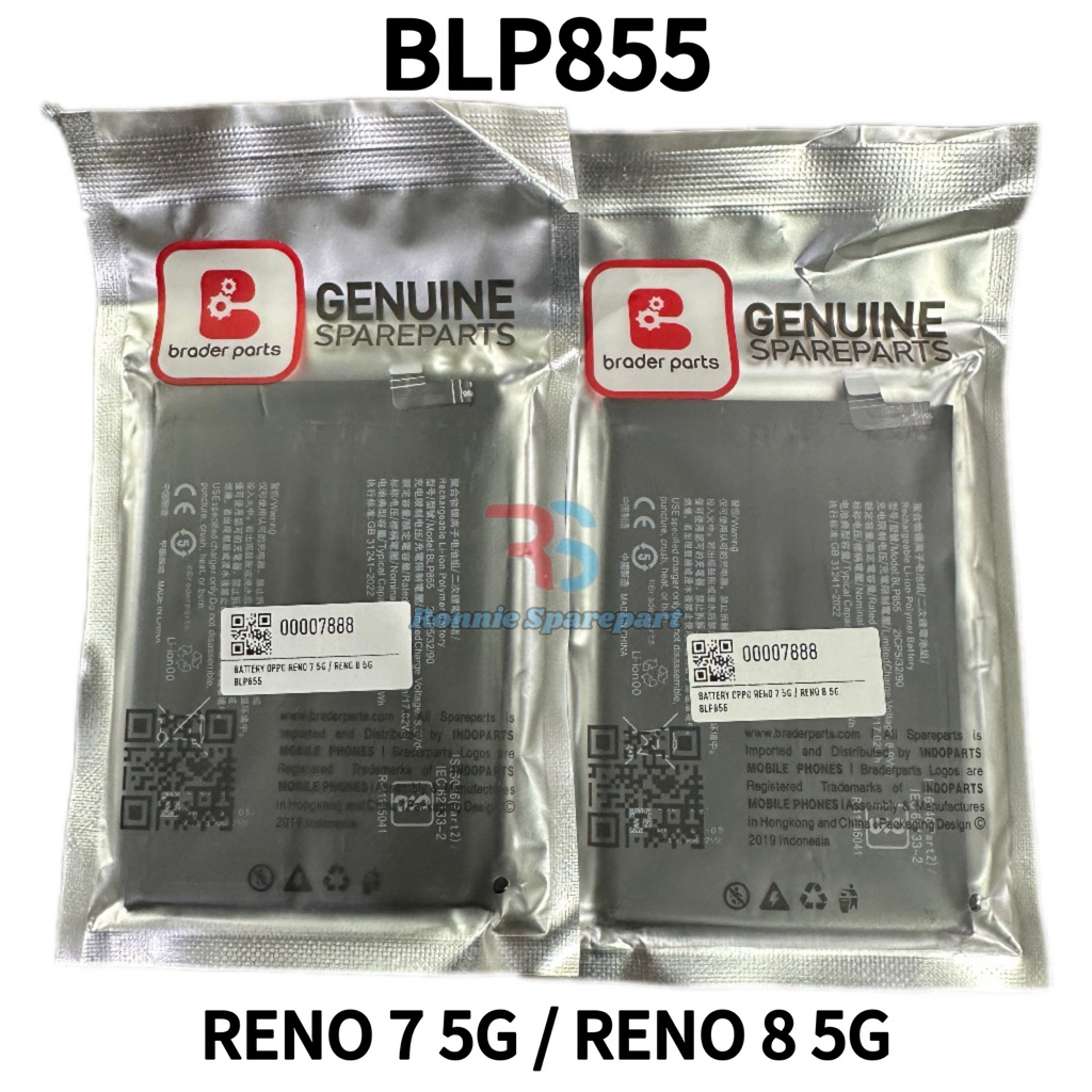 Baterai Oppo Reno 7 5g / Oppo Reno 8 5g | BLP855 | BRADER PARTS