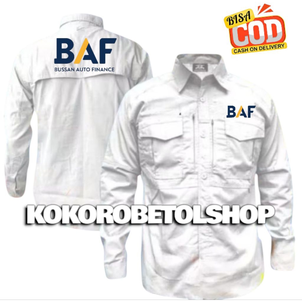 KEMEJA BAF BUSAN AUTO FINANCE COSTUM BORDIR KEMEJA TACTICAL BAF