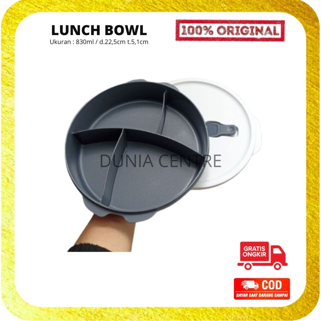 PROMO TUPPERWARE TEPAK MAKAN DEVIDE LUNCH BOWL FIT TO GO 4 SEKAT ORIGINAL
