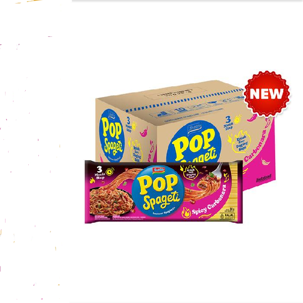 

INDOMIE POP SPAGETI SPICY CARBONARA 84GR SPAGHETTI KARBONARA PEDAS 1 DUS