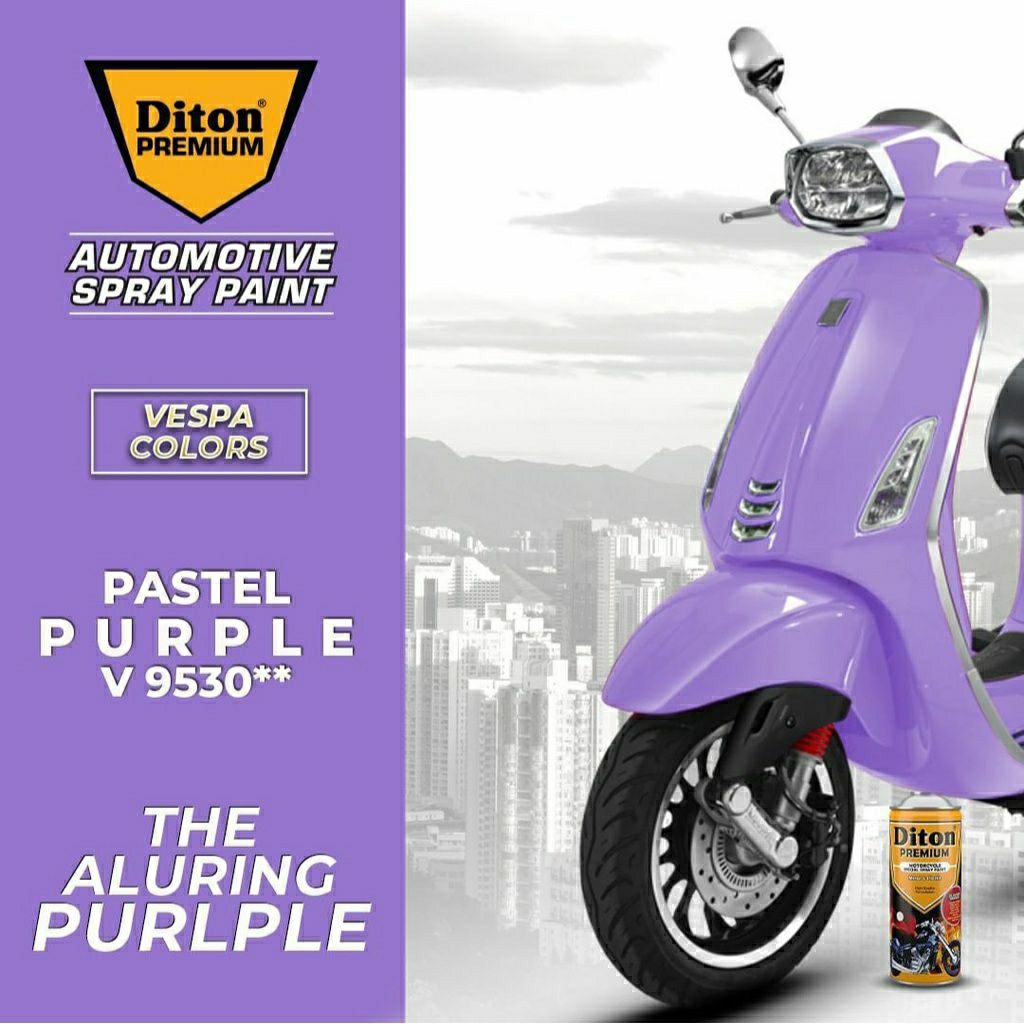 #MAU# Cat Semprot Diton Premium V 9530 Pastel Purple 400ml Vespa Ungu Pastel BTS Solid Kilap Pespa G
