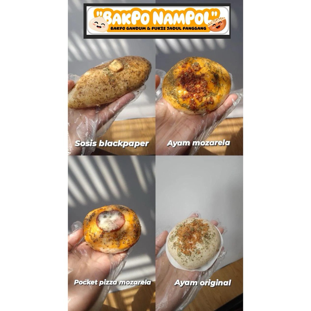 

Jual Bakpao Gandum Enak Empuk ayam pedas| Bakpo Gandum Blitar Surabaya|bakpao karakter online|Gratis ongkir