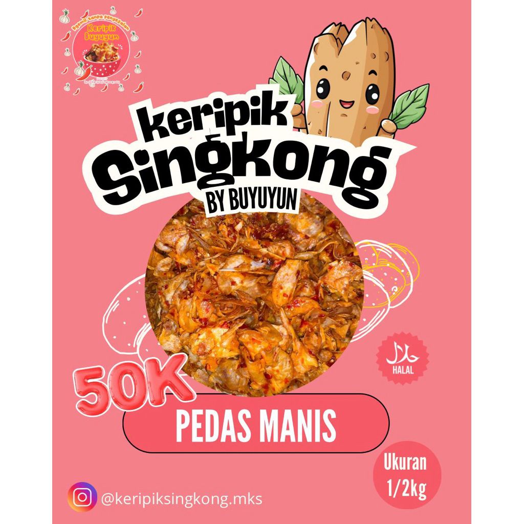 

KERIPIK SINGKONG 1/2 KILO KEMASAN PELASTIK