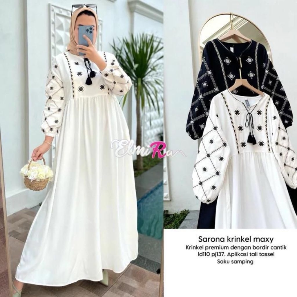 GAMIS BORDIR SARONA CRINKLE AIRFLOW