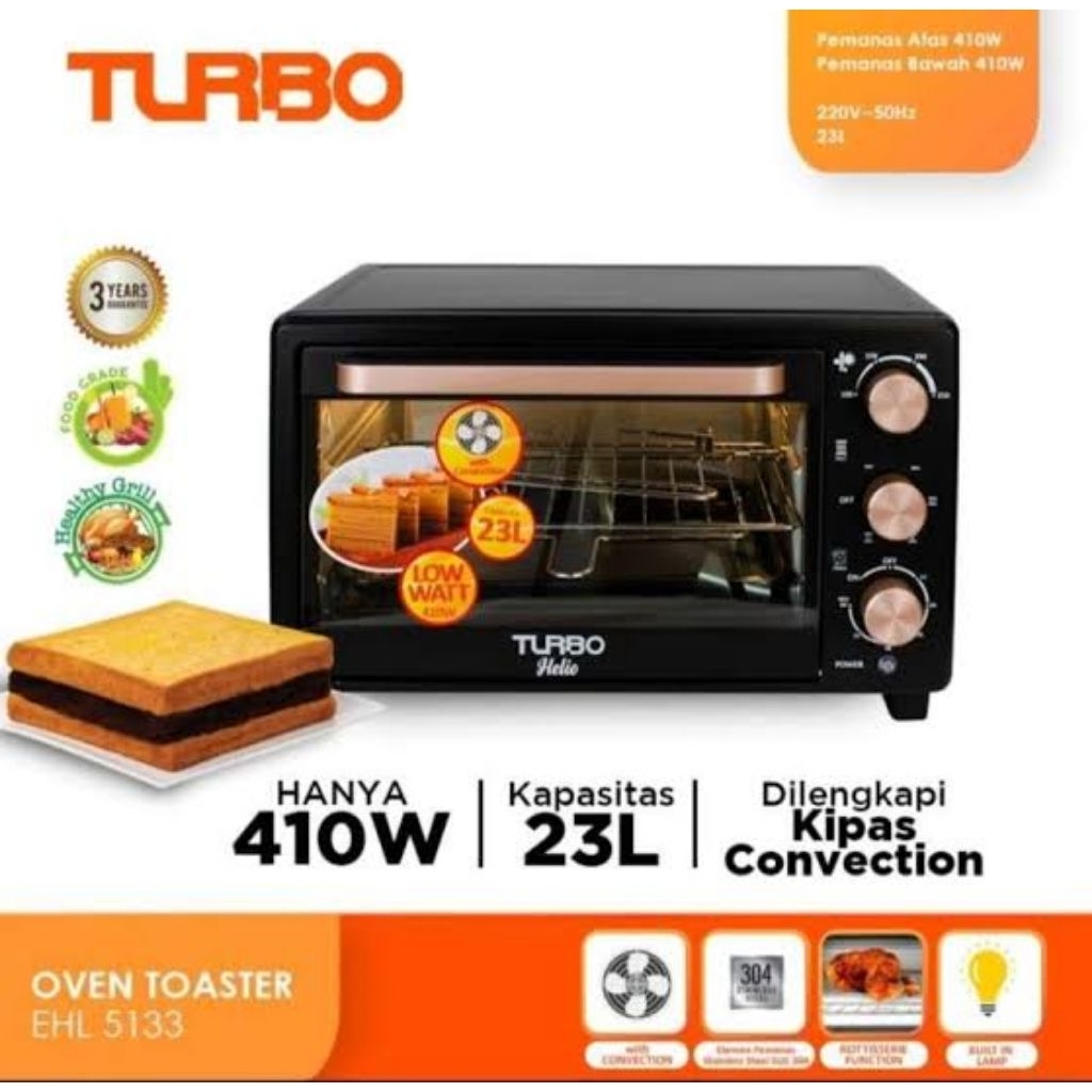 Oven Listrik Turbo Helio EHL 5133 Oven Listrik Toaster 23 Liter EHL-5133