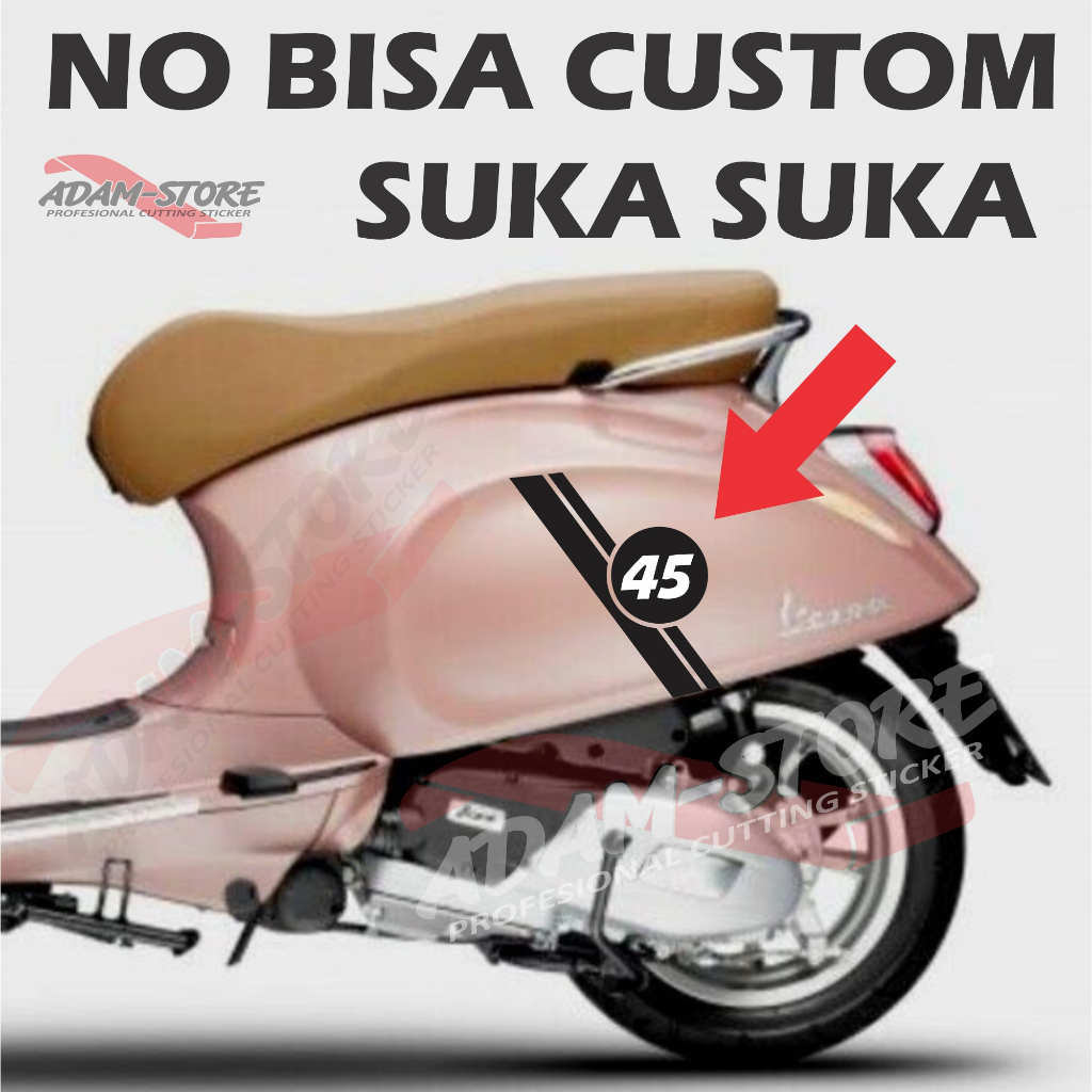 VC5 Sticker Motor Vespa Matic / Stiker NOMOR / Vespa Sprint / Decal Vespa Matic / Piaggio
