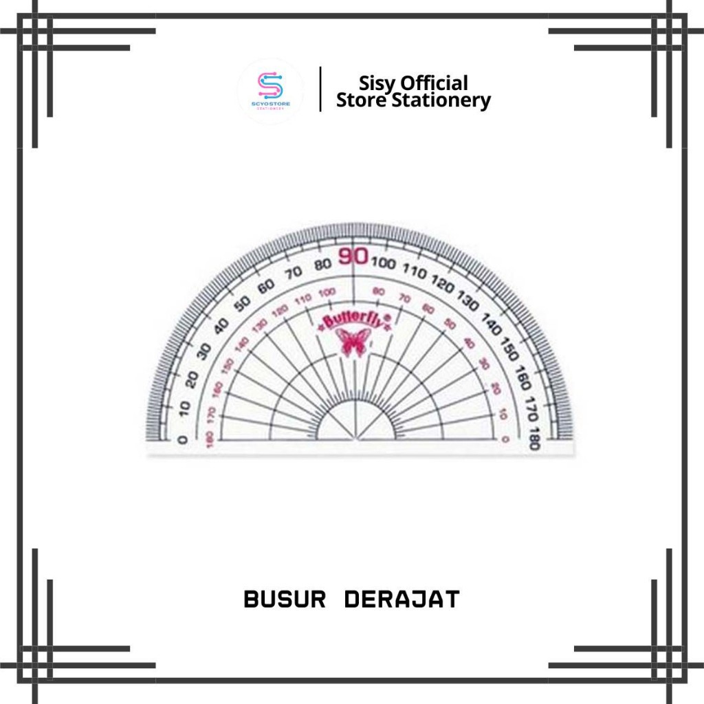 

Penggaris Busur Derajat Butterfly - Protractor 180 Derajat Butterfly