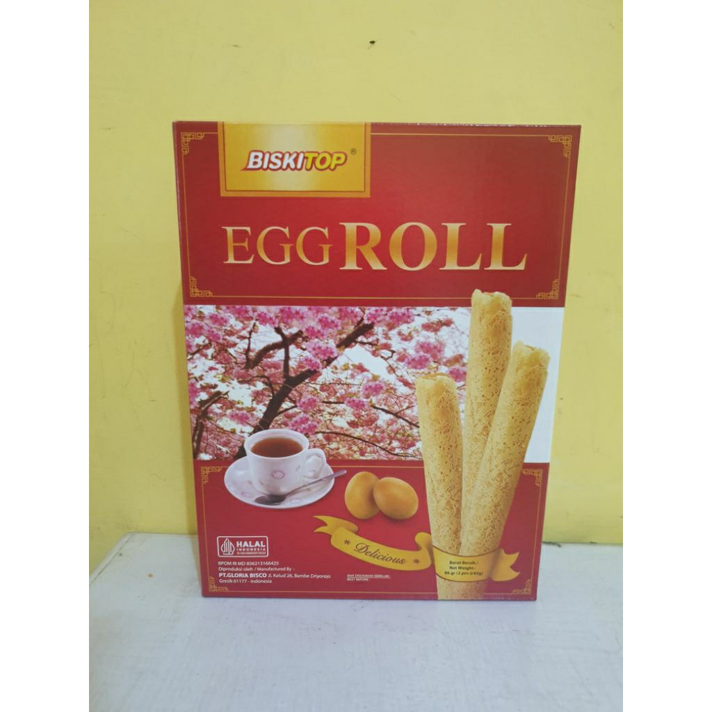 

Biskitop Eggroll (berat bersih 86gr *isi 2pcs@43) exp 16/9/25