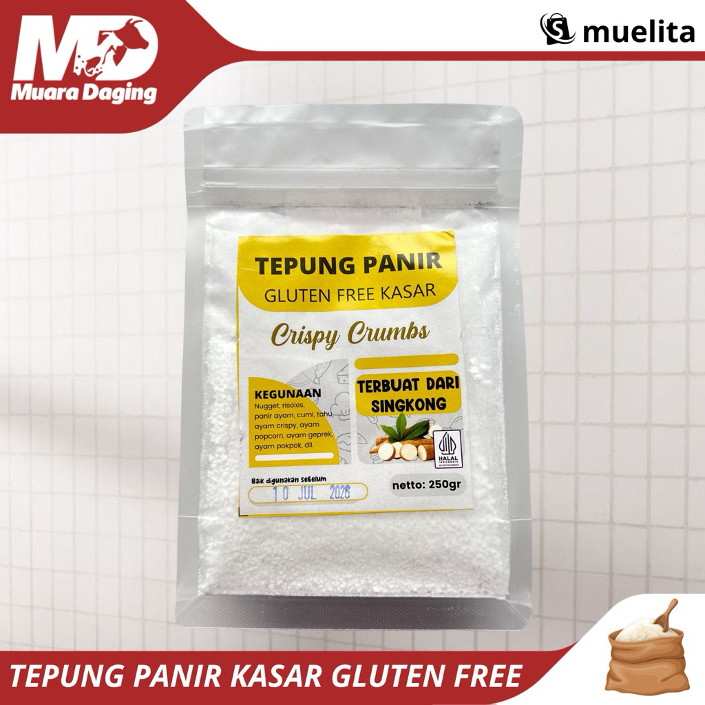 

Tepung Panir Crispy Crumbs (Kasar) Gluten Free 250gr-GLUTEN FREE & TANPA PENGAWET