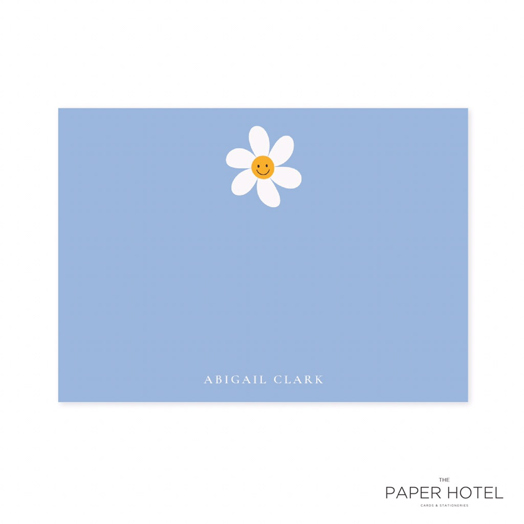 

1 Sided Notecard - Daisy (Personalized Initials/Name, 16 pcs)