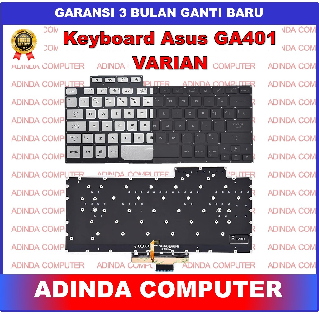 Keyboard Asus ROG Zephyrus G14 GA401 GA401QH GA40QE Silver Backlight Backlite