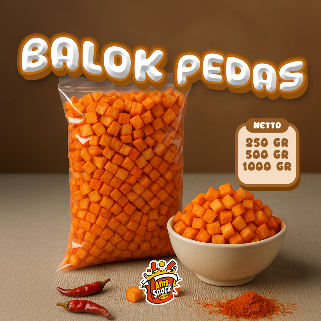 

Balok Pedas & Asin / Ketela Balok / Singkong Balok Renyah