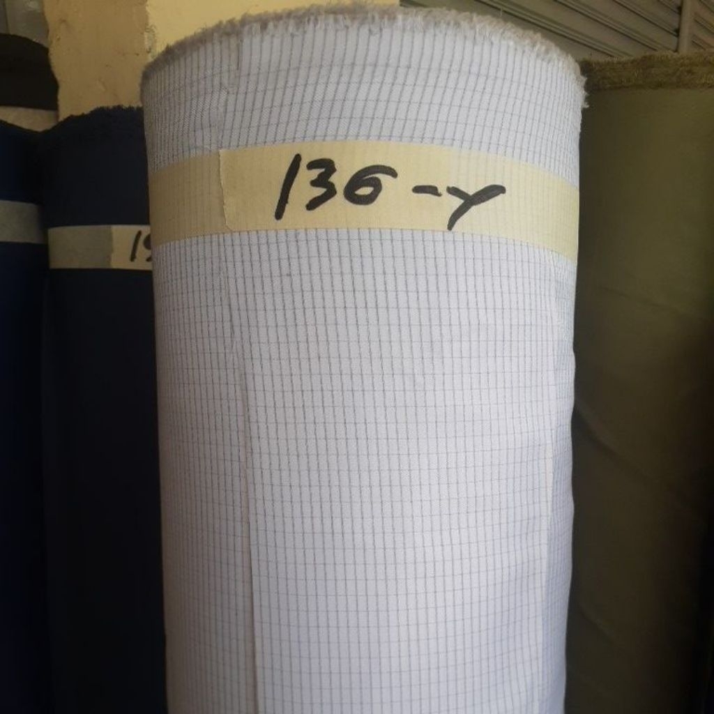 kain parasut motif kotak polister tebel korea