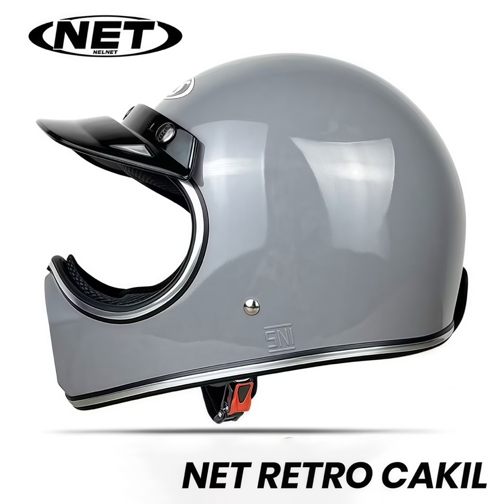 Helm Retro Full Face untuk Pria dan Wanita Model Cakil
