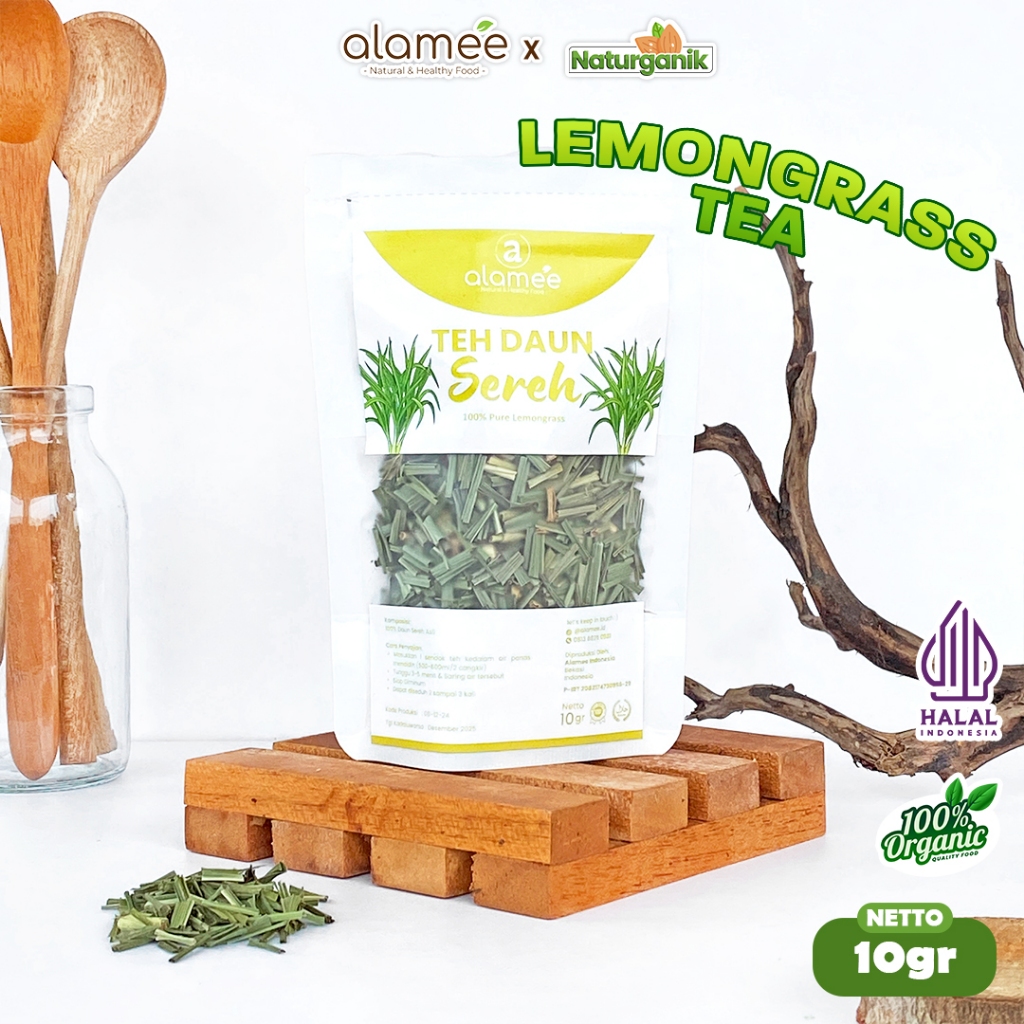 

ALAMEE Lemongrass Leaf Tea Teh Daun Sereh Organik Kering Dried 10gr Premium Naturganik