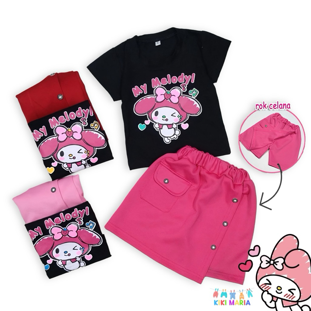 (COD) KIKIMARIA KIDS - SETELAN ANAK PEREMPUAN KATUN ASLI / ROK CELANA BRANDED / BAJU BAYI PEREMPUAN 
