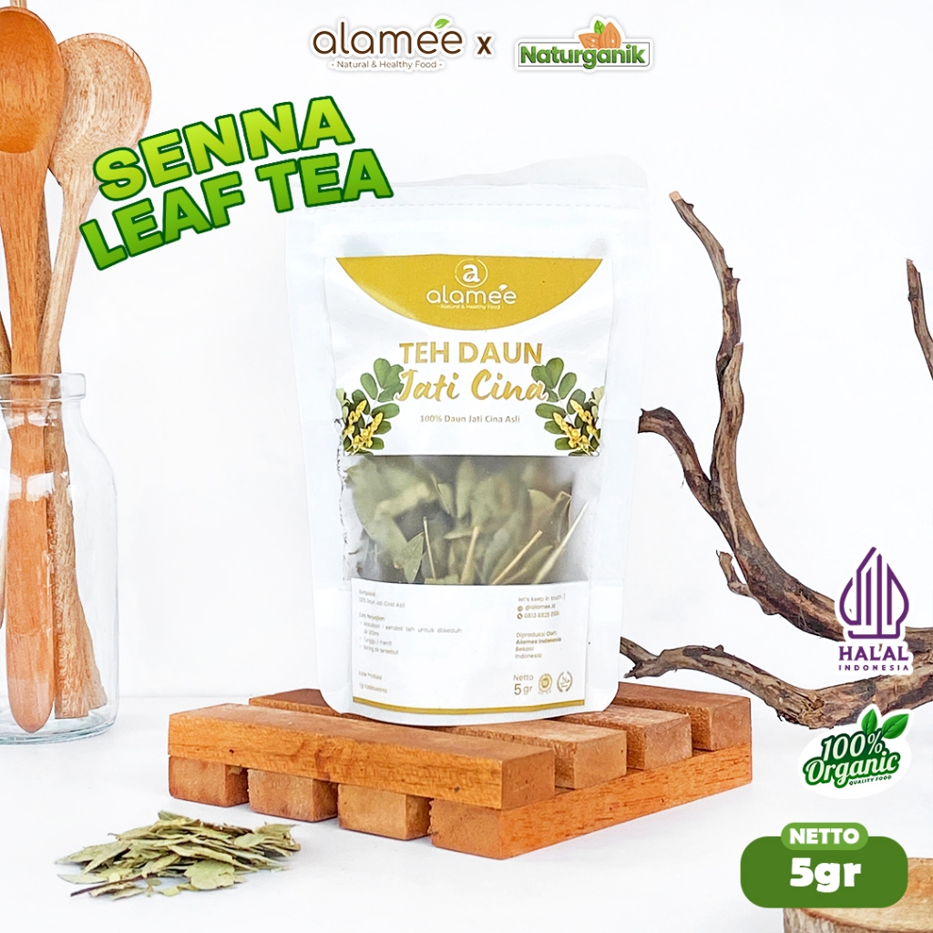 

ALAMEE Senna Tea Teh Daun Jati Cina Leaf Herbal Alami Organik Dried Flower Premium 5gr Naturganik