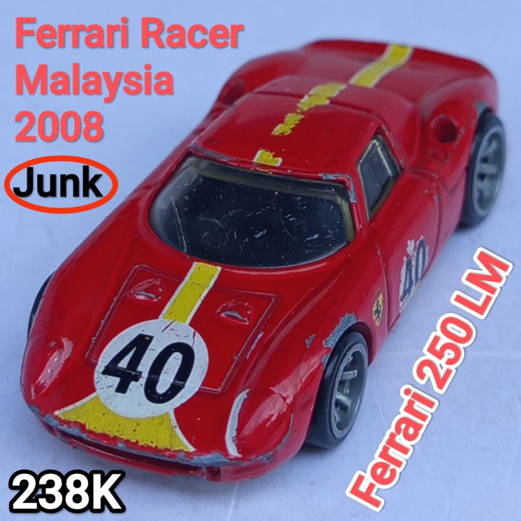 Hot Wheels Ferrari Racer 250 LM Merah Loose Junk