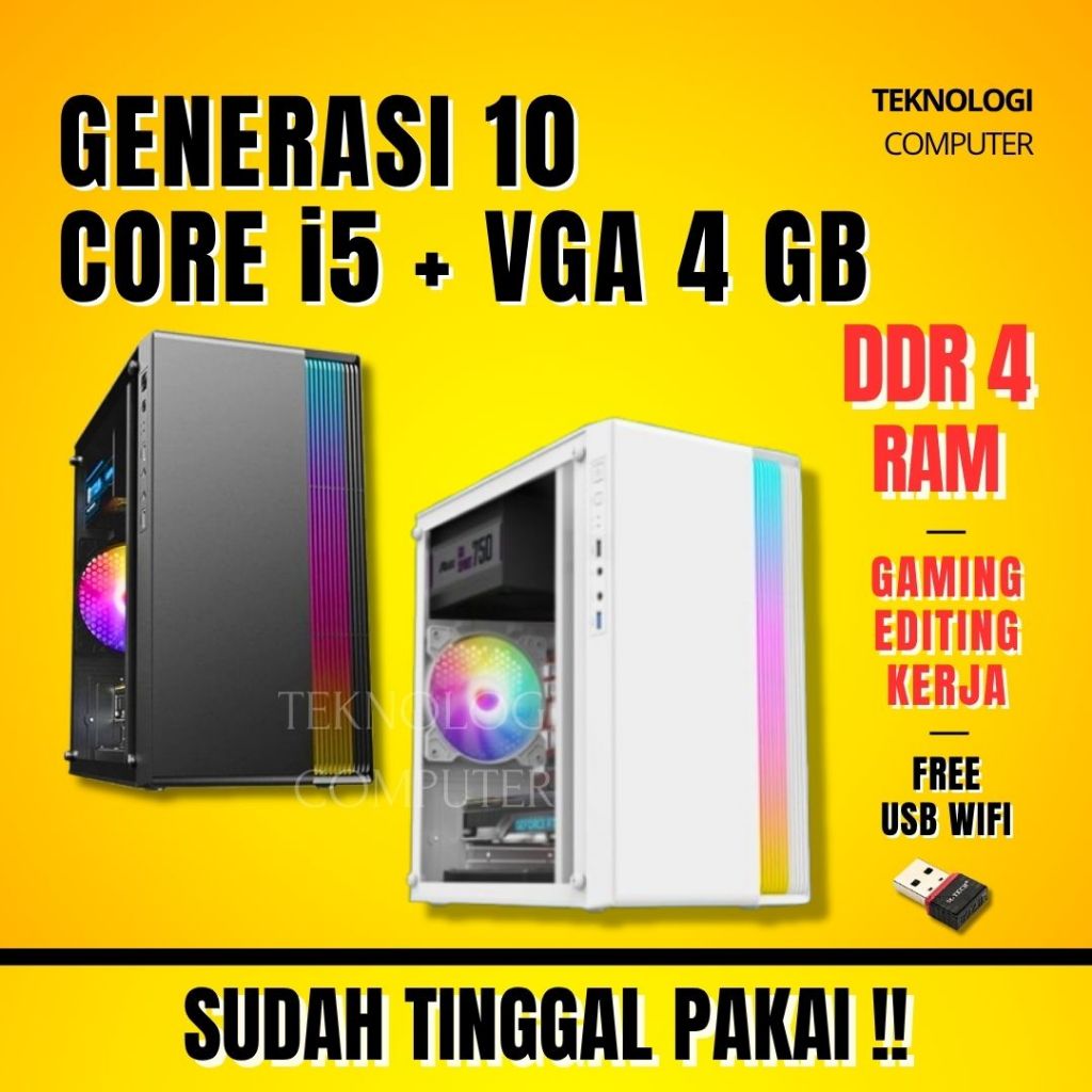 Core i5 | Gen 10 | VGA 4 GB | PC Rakitan | Komputer CPU | PC Gaming Editing