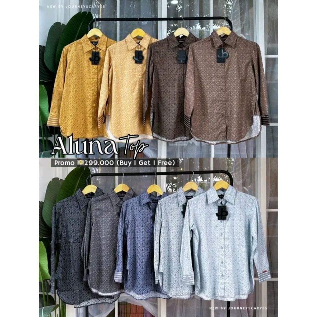 ATASAN TOP ALUNA BY JOURNEY KEMEJA MOTIF JP (harga per PCS)