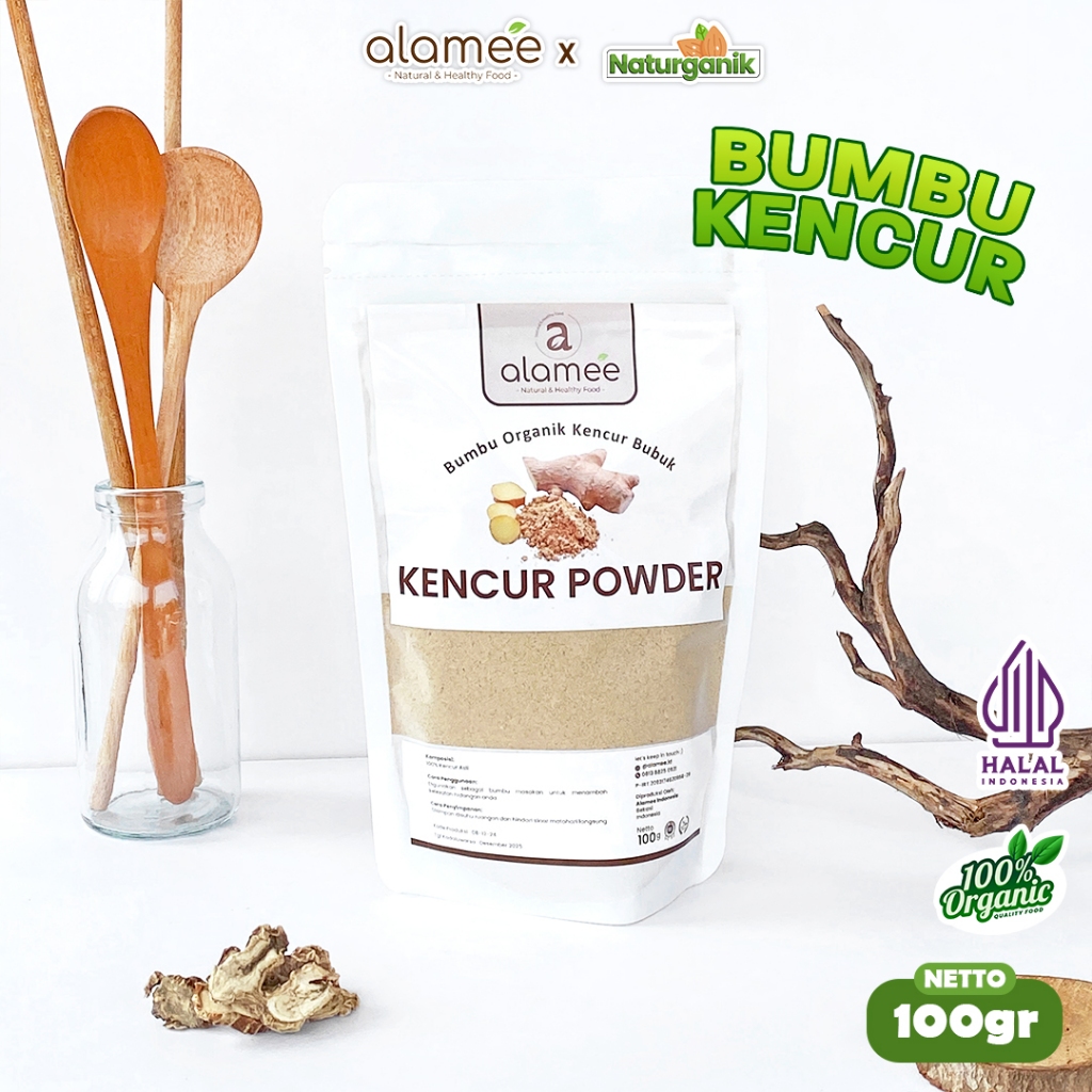 

ALAMEE Bubuk Kencur Murni Bumbu Dapur Organik Asli Seasoning Powder Spice 100 Gram Naturganik