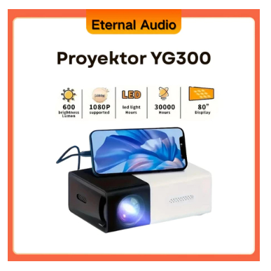 YG300 Proyektor Mini Portable Hp Android 4K Full HDMI Led Mini Proyektor TV Mini Home Theater Dukung
