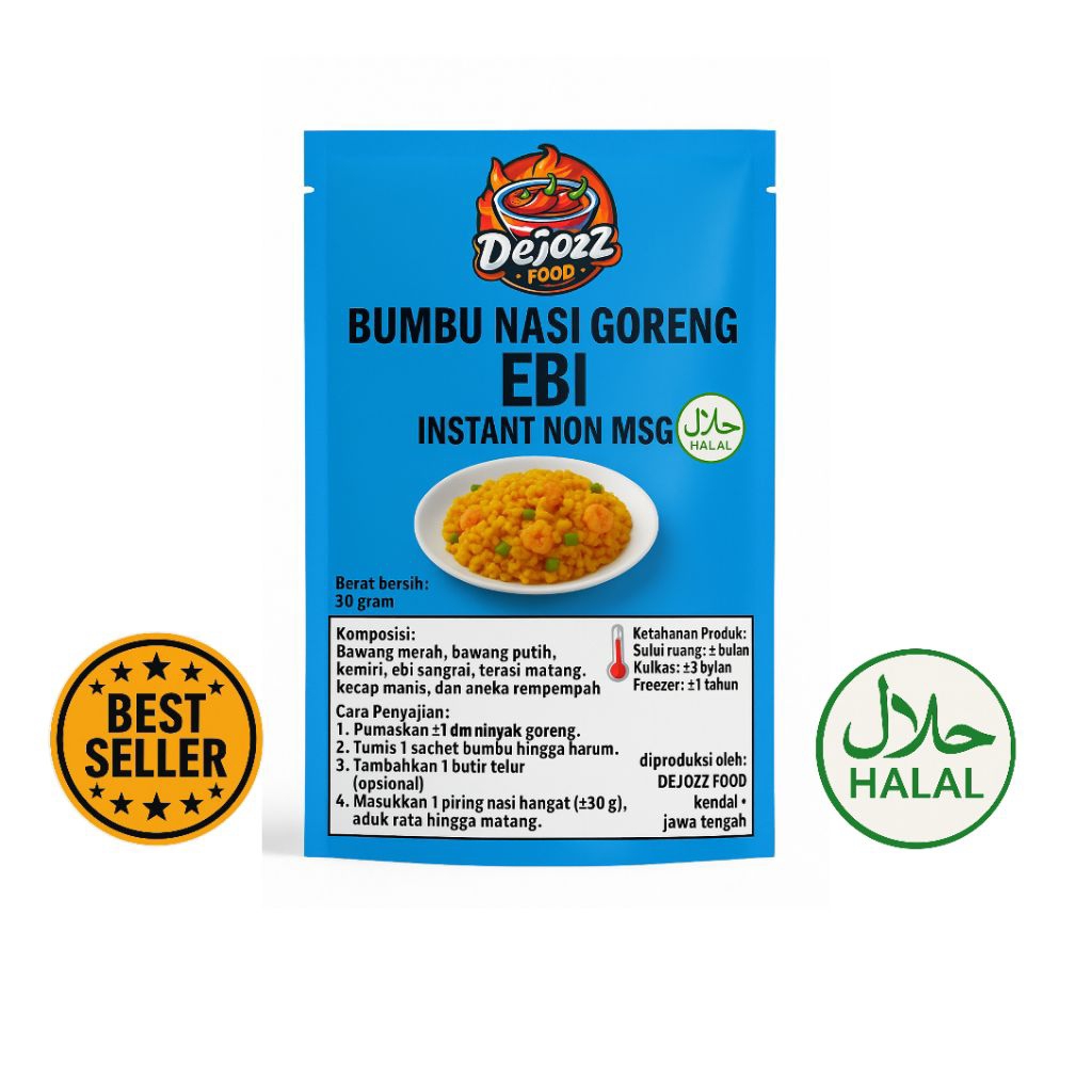 

Bumbu Nasi Goreng Ebi Instan Dejozzfood | Non MSG | Praktis & Enak Ala Abang-abang