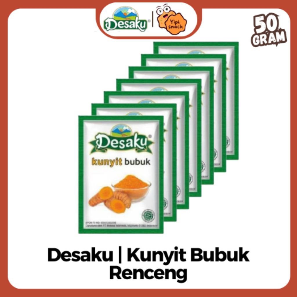 

Desaku Kunyit Bubuk Renceng isi 12pcs Bumbu Kunyit Instan @5gr
