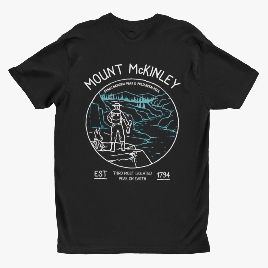 Kaos Seven Summit of the World Vintage Retro Mc Kinley Denali Mountain Black