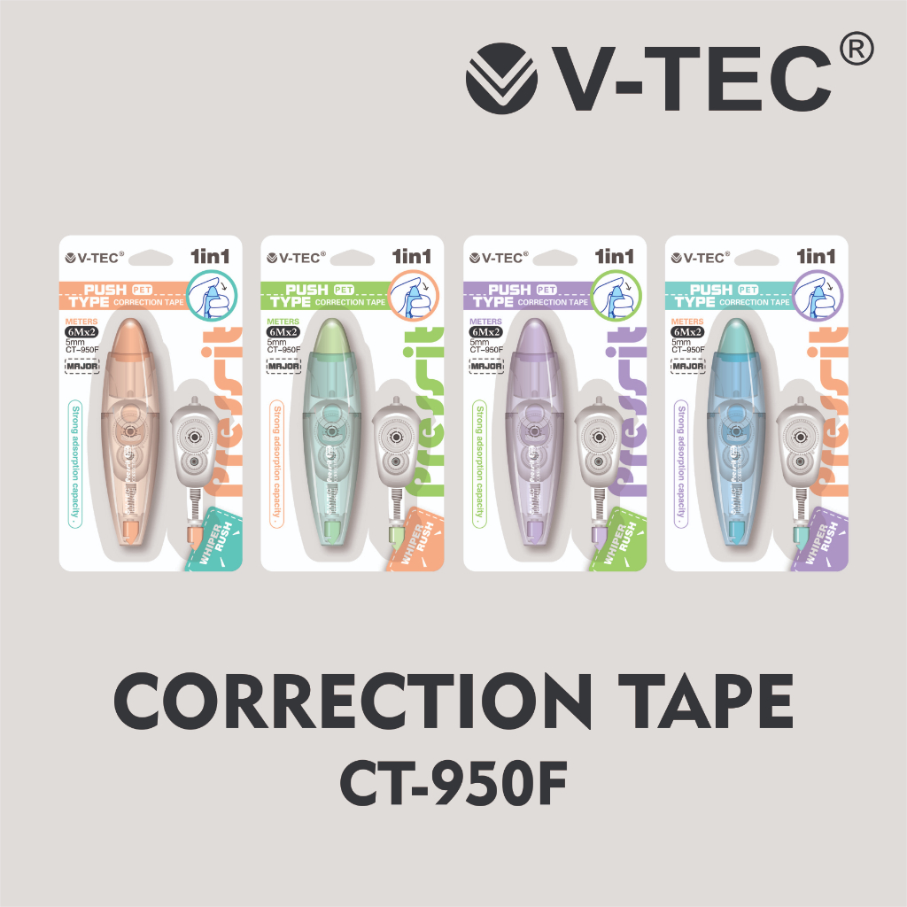 

V-TEC Correction Tape Type CT-950F / Correction Tape V-TEC CT-950F 6M + Refill 6M